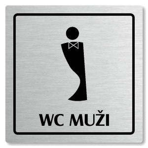 WC muži, 148x148mm, stříbrná, Arizona